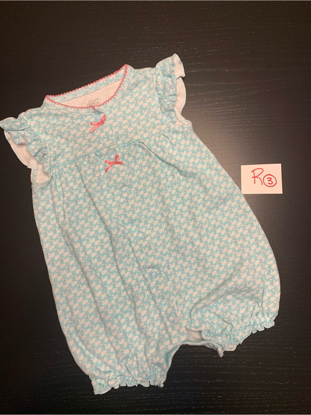⭐️2/$8.00⭐️ Simple Joys 6-9m Swan Print Romper